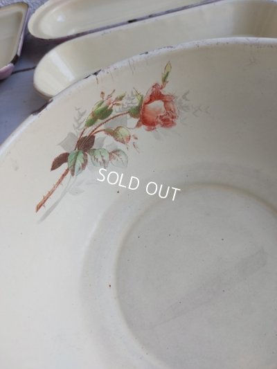 画像27: BFアンティークホーロー野ばら柄ウォッシュセット