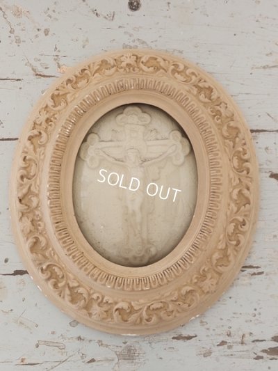 画像2: アンティークボウルガラス石膏フレーム