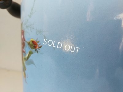 画像16: BFアンティークホーローローズ柄ペイル