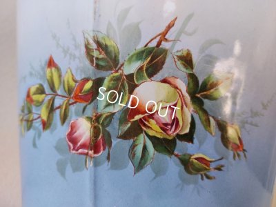 画像18: BFアンティークホーローローズ柄ペイル