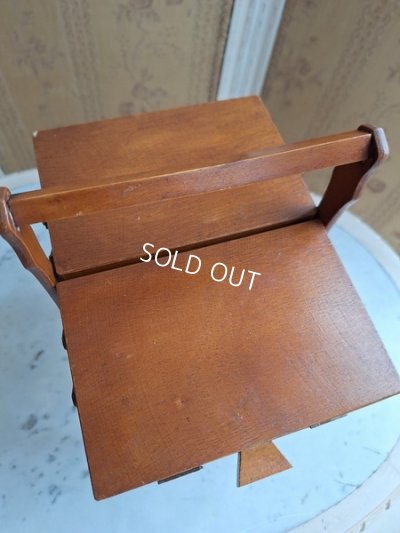 画像9: アンティーク猫脚小さなソーイングボックス