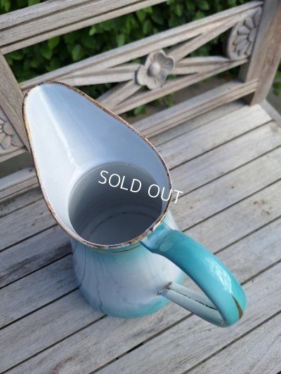 画像9: アンティークホーロー花柄ピッチャー