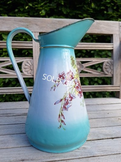 画像12: アンティークホーロー花柄ピッチャー