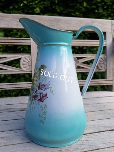 画像14: アンティークホーロー花柄ピッチャー