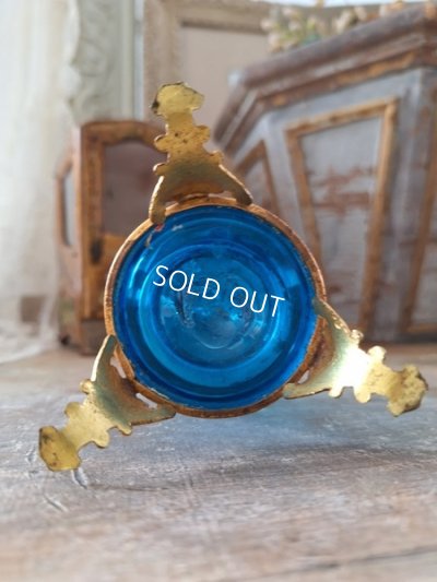 画像11: アンティークブルーガラス一輪挿し