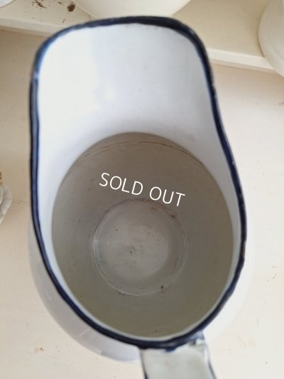 画像7: アンティークホーロー小鳥柄ピッチャー