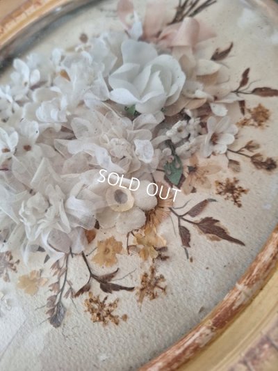 画像5: アンティークボウルガラス布花ブーケ入額