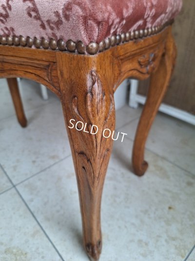 画像5: クイーンアン様式ガブリオールレッグスツール　