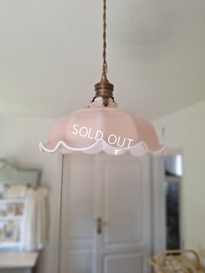 画像2: アンティークピンクオパリンガラスシェード