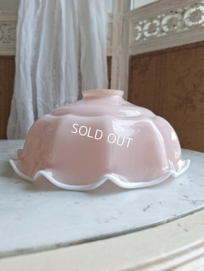 画像10: アンティークピンクオパリンガラスシェード