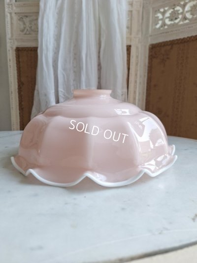 画像9: アンティークピンクオパリンガラスシェード