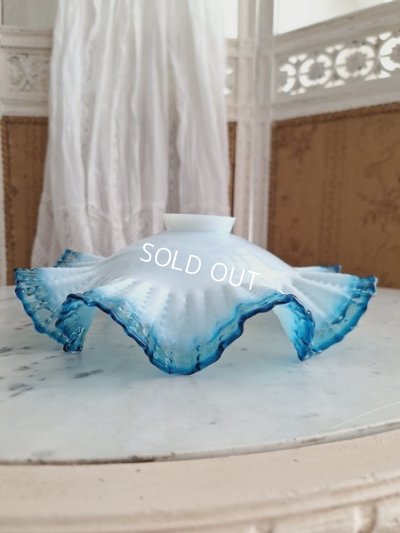 画像9: ブルーリムガラスランプシェード　