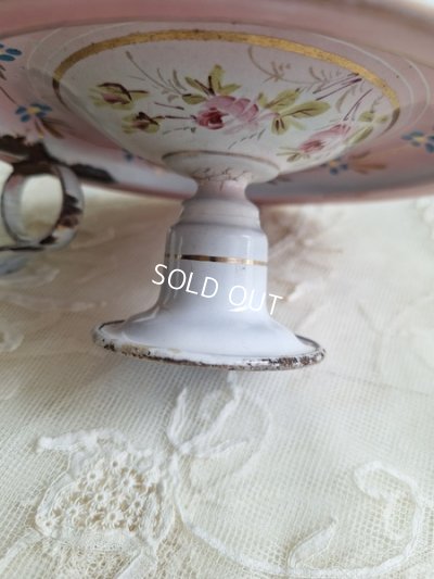 画像5: ホーロー手描きローズ柄キャンドルスティック