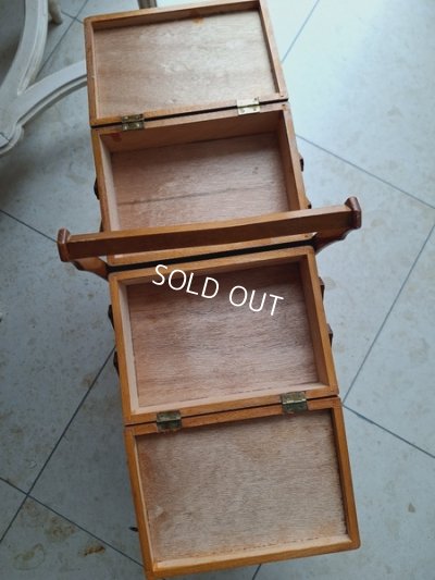 画像17: アンティーク猫脚ソーイングボックス