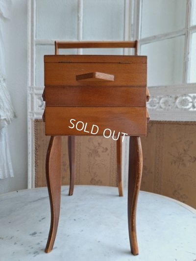 画像6: アンティーク猫脚ソーイングボックス