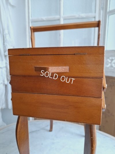 画像8: アンティーク猫脚ソーイングボックス