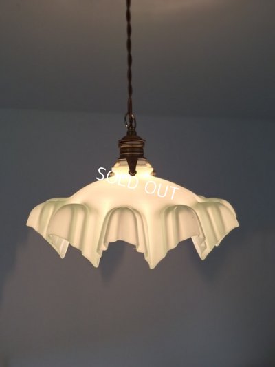 画像19: アンティークオパリンガラスシェード