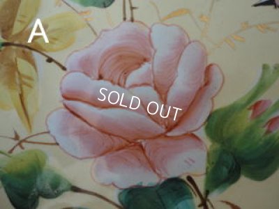 画像5: ホーロー製小鳥とローズ柄手描きプレート