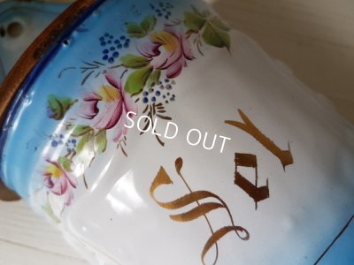 画像2: ホーロー手描きローズ柄セル缶