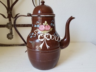 画像5: ホーローリボンとローズ柄コーヒーポット