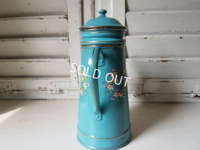 画像4: ホーロー製手描き花柄コーヒーポット