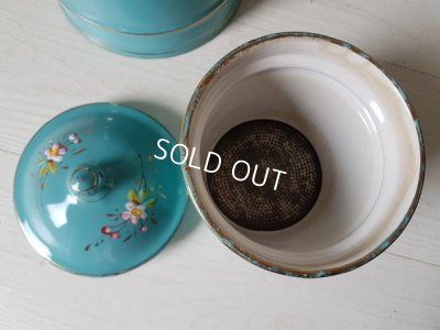 画像5: ホーロー製手描き花柄コーヒーポット