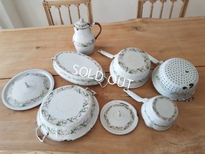 画像2: ホーロー白ブルーベル柄ウエディングセット