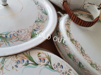 画像4: ホーロー白ブルーベル柄ウエディングセット