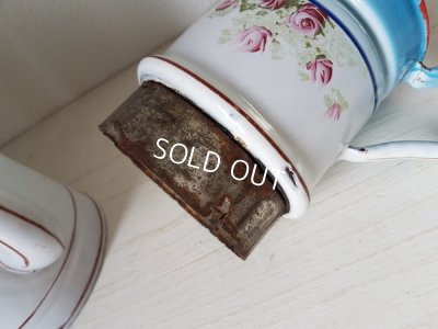 画像11: ホーロー手描きローズ柄コーヒーポット