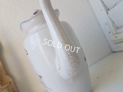 画像4: ホーロー白小鳥柄コーヒーポット