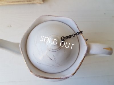 画像5: ホーロー白小鳥柄コーヒーポット