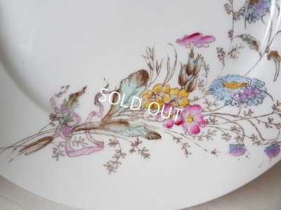 画像2: 陶器製リボンと花柄コンポート