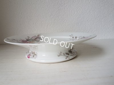 画像6: 陶器製リボンと花柄コンポート