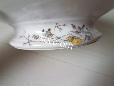 画像7: 陶器製リボンと花柄コンポート