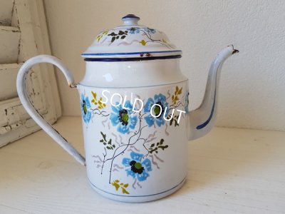 画像3: 白いホーロー花柄ポット