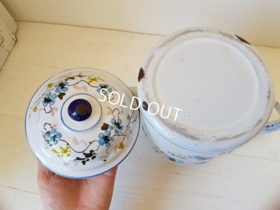 画像6: 白いホーロー花柄ポット