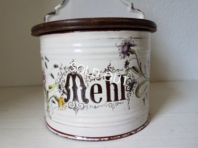 画像3: 白ホーロー花柄フラワー缶