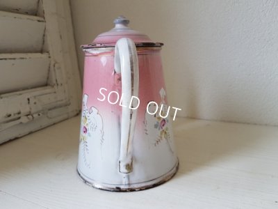 画像3: ホーローピンクローズ柄コーヒーポット