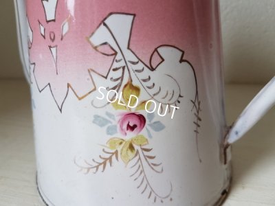 画像10: ホーローピンクローズ柄コーヒーポット