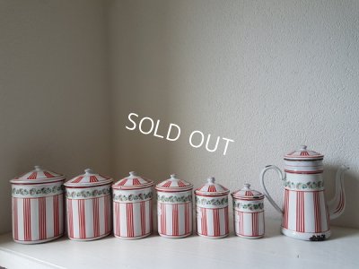 画像9: BB赤ストライプローズガーランドキャニスターとポット