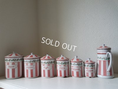 画像10: BB赤ストライプローズガーランドキャニスターとポット