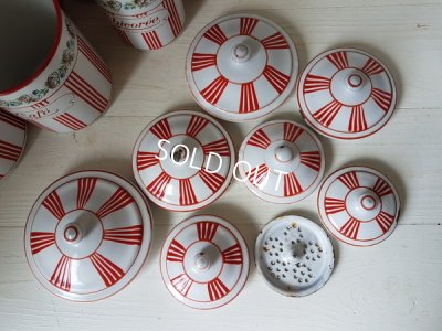 画像14: BB赤ストライプローズガーランドキャニスターとポット