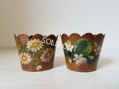 画像2: Spa木製手描きすみれとマーガレット柄エッグスタンド