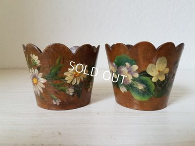 画像4: Spa木製手描きすみれとマーガレット柄エッグスタンド