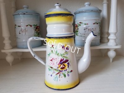 画像3: Japyイエローローズとパンジー柄コーヒーポット(リクエスト)