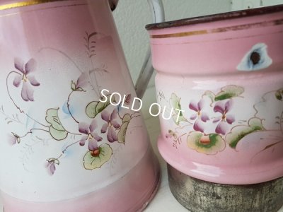 画像5: ホーローピンクすみれ柄コーヒーポット