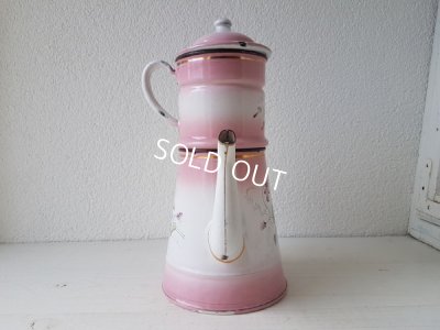 画像4: ホーローピンクすみれ柄コーヒーポット