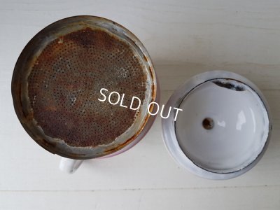 画像9: ホーローピンクすみれ柄コーヒーポット