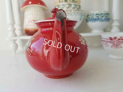 画像4:  エトワール社赤すみれ柄ティーポット