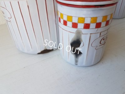 画像12: BB赤とイエロー格子柄キャニスターセット